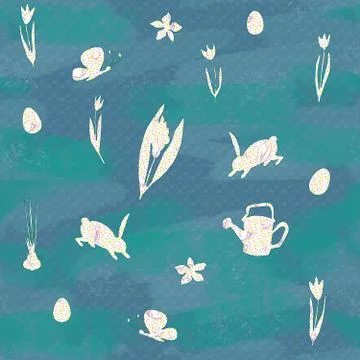 Endless texture for spring design, decoration, greeting cards. Stock Illustration