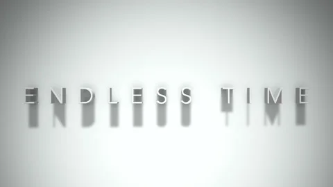 Endless time 3D title animation white text on a white background Stock Footage 299701922
