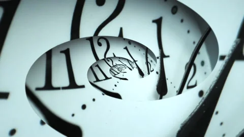 Endless Time Spiral Clock Reversing Stock Footage 174036955