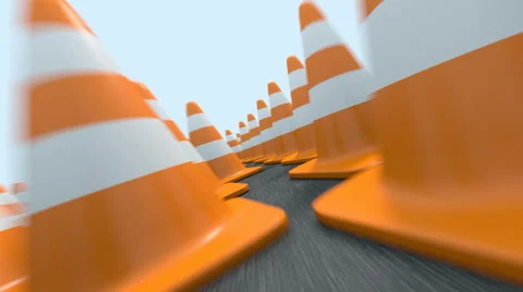 Endless traffic cones flight Stock Footage 51502266