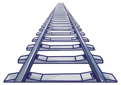 Endless train track. Stock Illustration