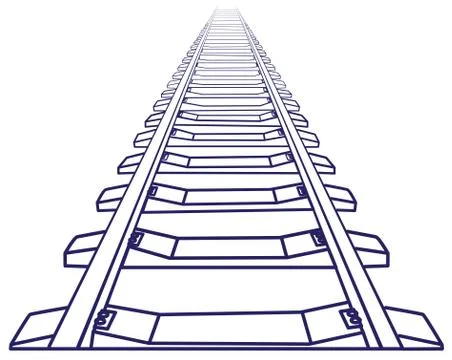 Endless train track. Stock Illustration