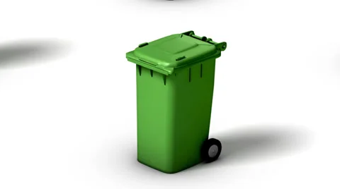 Endless Trash Cans vertigo effect (Green) Stock Footage 33605389
