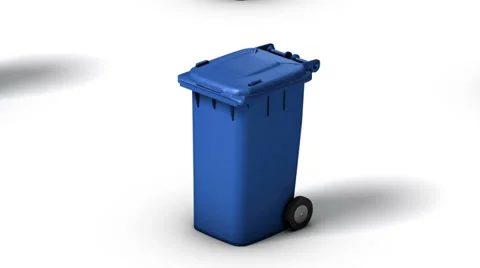 Endless Trashcans vertigo effect (Blue) Stock Footage 33401603