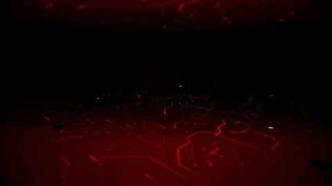 Endless Travel Over Deep Red Circuitboard Environment Background Loop Stock Footage 114721929