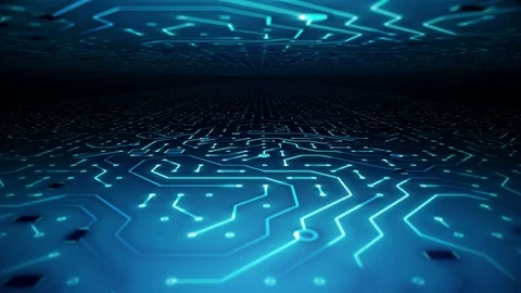 Endless Travel Through Circuitboard Environment Background Loop Stock Footage 81532733