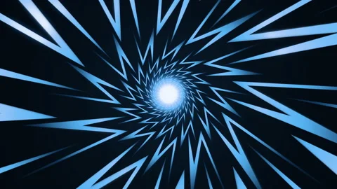 Endless tunnel with abstract blue lines. Animated spiral illusion looped Vídeo Stock 167160608