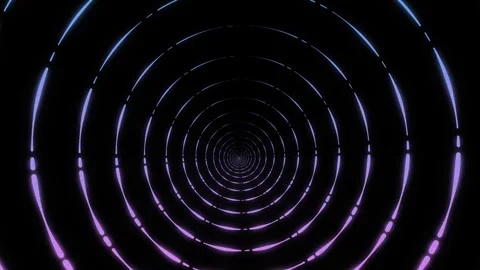 An endless tunnel of circles moving slowly on a black background. Vídeos de archivo 269364985