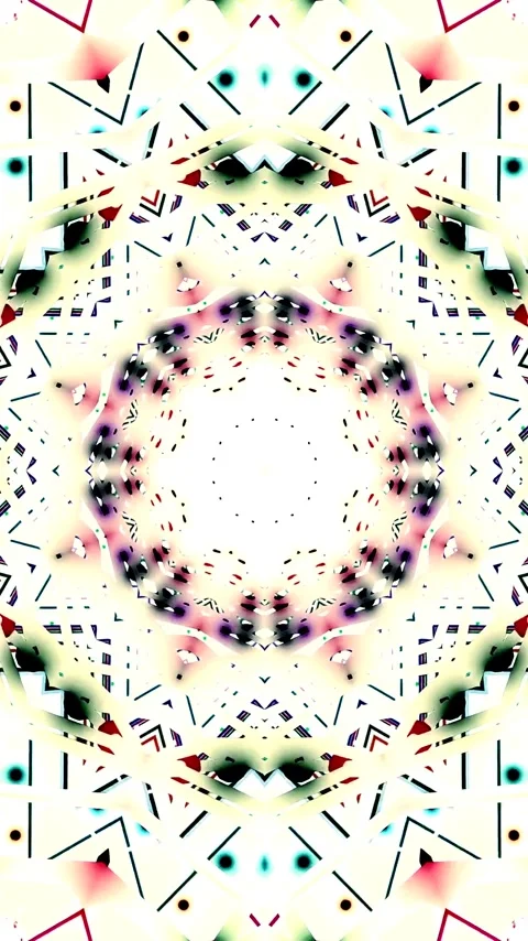 Endless tunnel loop with colorful patterns and geometric elements creating .. Video stock 321567074