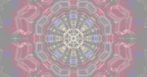 Endless tunnel loop featuring vibrant geometric patterns and seamless trans.. Stock Footage 317060619