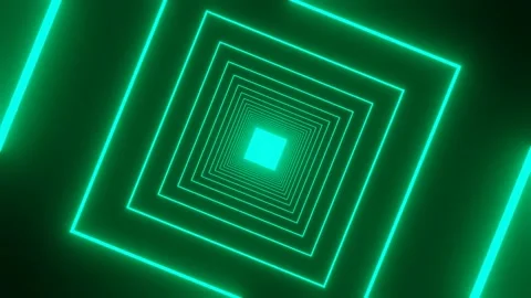 An endless tunnel of luminous multicolored neon squares for music videos, nig Stock Footage 157088283