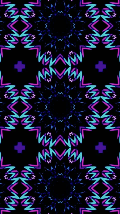 Endless tunnel video loop with vibrant patterns and colors for screensaver us Stock Footage 321570030