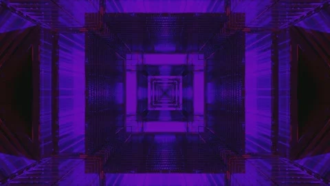 Endless tunnel video loop with vivid purple tones and geometric patterns fo.. Stock Footage 319415114