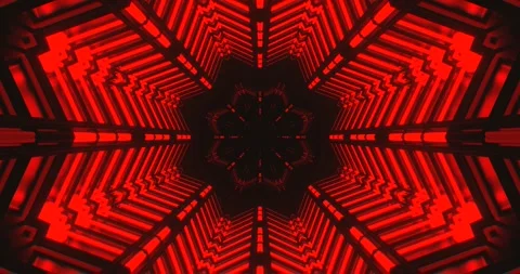 Endless tunnel video vj loop screensaver with vibrant red lights and intric.. Stock Footage 318790998