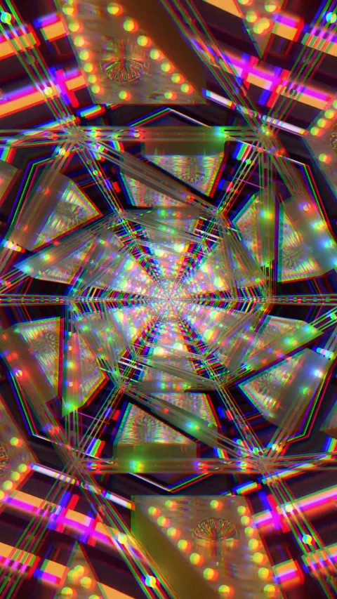 Endless tunnel video vj loop creating colorful visual effects in a seamless.. Stock Footage 318800165