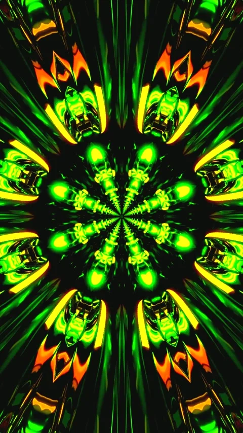 Endless tunnel video vj loop seamless motion background with vibrant green .. Stock Footage 321266636