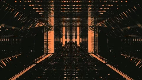Endless tunnel visual journey with warm glowing lights in a seamless loop p.. Stock Footage 319069956