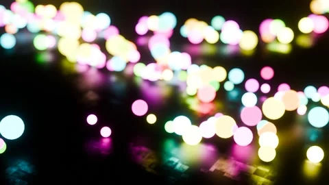Endless unfocused neon lights of a big city in a seamless loop. Stock Footage 288321773