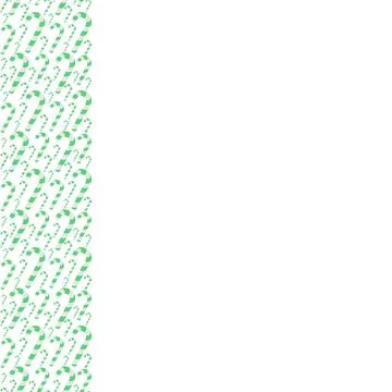 Endless vertical border. Striped green and white candy cane of different sizes. Stock Illustration