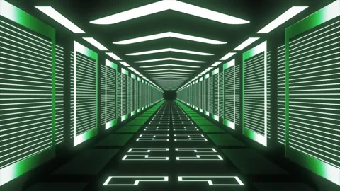 Endless visual abstraction, geometric 3D space, flight deep technology structure 스톡 동영상 269546334