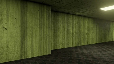 An Endless Walk Through An Old Dirty Liminal Corridor‑Labyrinth. Stock Footage 346189824