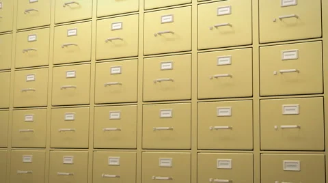 An endless wall of filing cabinets (Loop) Stock Footage 44098266