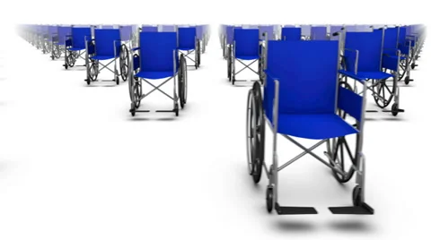 Endless Wheelchairs front view loop Stock Footage 39762022