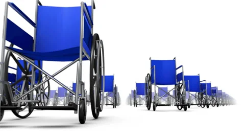 Endless Wheelchairs low angle loop  Stock Footage 39762451