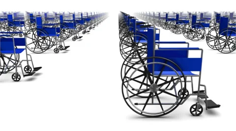 Endless Wheelchairs side view loop  Stock Footage 39762492