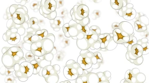 Endless White Background Animation of Falling Popcorn Kernels Stock Footage 323430646