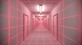 Endless white corridor doors neon tron 80s arcade glow loop wireframe matrix 4K 4k or 4k+ Resolution