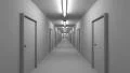 Endless white corridor with doors seamless loop 4K 4k or 4k+ Resolution