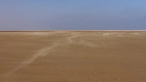 Endless Windswept Sand Dunes under Clear Blue Sky in Schiermonnikoog Nation.. Stock Photos