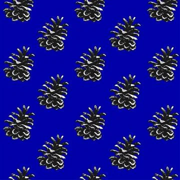 Endless winter background with Christmas tree cones 库存插图