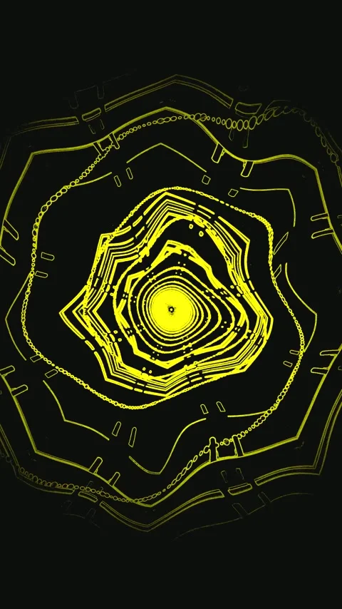 Endless yellow tunnel loop creates dynamic visual experience for screensave.. Stock Footage 321571315