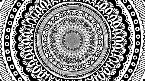 Endless zoom into a hand drawn mandala, looped animation Stock-Footage 111250107