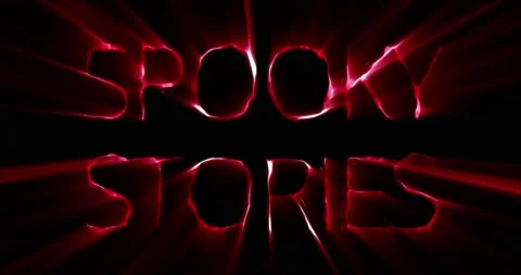 Endlessly looped background with scary SPOOKY STORIES lettering Stock Footage 154209697