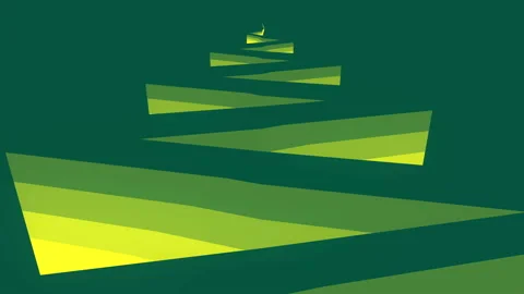 Endlessly moving green zigzag pattern 3d rendering loop animation 4K UHD Stock Footage 205118122