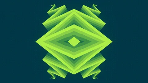 Endlessly moving kaleidoscopic zigzag pattern 3d render seamless loop animation Stock Footage 207681150