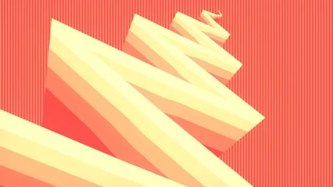 Endlessly moving zigzag pattern with a striped texture 3d render loop animation Stock Footage 219005427