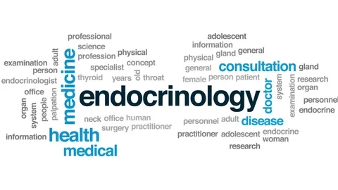Endocrinology animated word cloud, text design animation. Stock Footage 77654777
