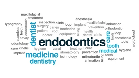 Endodontics animated word cloud, text design animation. Kinetic typography. Stock Footage 109490844