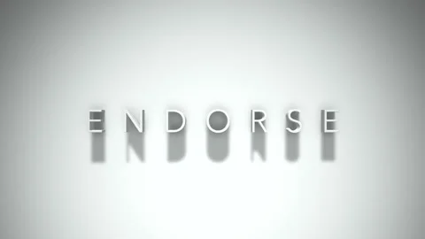 Endorse 3D title animation with shadows on a white background Stock Footage 297666239