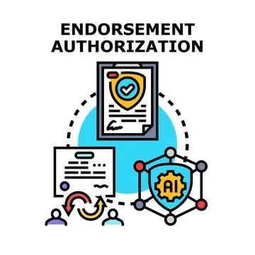 Endorsement authorization concept with ai security approval Stock Illustration