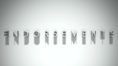 Endorsements 3D title animation white text on a white background Stock Footage 299370346