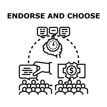 Endorsing and choosing solution concept illustration Stock Illustration