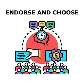 Endorsing and choosing solution concept illustration Stock Illustration
