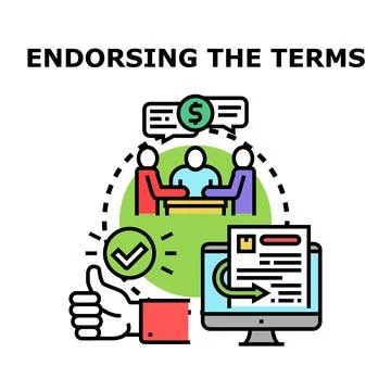 Endorsing digital terms and agreements concept Stock Illustration