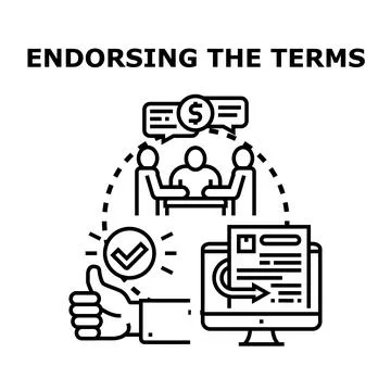 Endorsing digital terms and agreements concept Stock Illustration