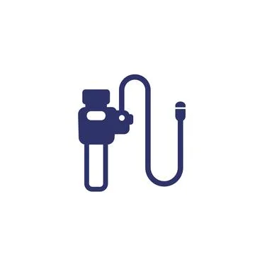 Endoscope for colonoscopy, endoscopy icon Stock Illustration